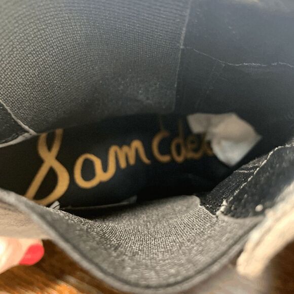 Sam Edelman Suede Pull On Closed Toe Block Heel Ankle Booties Gray Size 7 - Picture 9 of 9